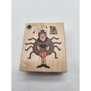 Art Impressions Wood Mount Rubber Stamp MORE CANDY 2015 Whimsical Halloween Cute